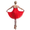 Stage Wear Sexy Rouge Adulte Ballet Robe Lycra Corps W / Deux Couches Jupe En Maille Haute Qualité Dancewear Ballerine Danse Pratique / Formation