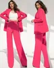 Leisure White Women Holiday Suits Losse Wide been Moeder van de bruid broek Tuxedos Prom avondgastgast trouwkleding 2 stuks