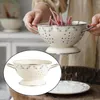 Plates Floral Fruit Vegetables Basket Round Drainer Colander Plate Retro Holidays Removable Candy Home Organizer Kitchen Tool