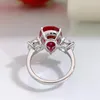 Wedding Rings Engagement Ring 925 Sterling Silver Drop Shape 11 18mm Created Diamond Pear Brilliant Cut Fashion Jewelry