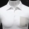 Polos masculinos Casual casual de manga longa camisa pólo masculino Bordado camisas