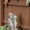 Garden Decorations Stone Effect Kissing Kids Statue Outdoor Fairy Decor Boy Girl Ornament Sculptures Bench Figurine Bonsai Miniature Craft