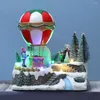 Weihnachtsdekoration Dorf Gl￼hen Musik kleines Haus Luftdekoration Geschenk Weihnachtsmann Home Ballon Claus Harz B4N4