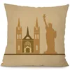 Pillow Vintage London Style Cover Cotton Linen Decorative Pillowcase Chair Seat Square 45x45cm Home Living Textile