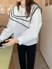 Damskie bluzki w stylu Korea Kobiety puff długie rękawy swobodne koszule 2022 Modna biała bawełniana bluzka biuro dama odzież blusas