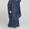 Etniska kl￤der nida muslimska kvinnor b￶nplagg matchande outfit niaqb jilbab blygsamhet huva abaya khimar med l￥ng kjol dubai islam