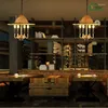 Pendant Lamps Iron Hats Rope Lights Clothing Store Restaurant One Retro American Wind Industry Personality LO7272