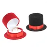 Jewelry Pouches Top Hat Box Velvet Wedding Ring Necklace Display Gift Container Case For Packaging