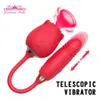 Articoli di bellezza Rose Vibator Toy Clitoris Sucker Vibratore per le donne Telescopico Uovo vibrante Clit Stimolatore del vuoto Giocattoli sexy Per adulti