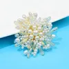 Broches Cindy Xiang Made Made Crystal and Pearl Flower Broche Women Fashion Wedding Pin Chegada de alta qualidade