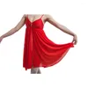 Stage Wear Sexy Rouge Adulte Ballet Robe Lycra Corps W / Deux Couches Jupe En Maille Haute Qualité Dancewear Ballerine Danse Pratique / Formation