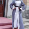 Roupas étnicas Europa e Oriente Médio deixam o manto feminino de renda com cinto sem turbano muçulmano Comfort ABAYA