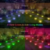 Solar Ground Lights Bright 12 LED Garden Outdoor Multi-Color Disk Waterproof Landscape Lighting