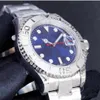 2021 Męski zegarek Jacht Style 40 mm Srebrne wybieranie Master Automatyczny mechaniczny szafir szklany klasyczny model Folding Blugle zapięcie W255p