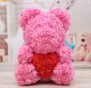 Partybevorzugung 40 cm Rose Teddybär Herz Künstliche Blume für Valentinstag Hochzeit Geburtstag Weihnachtsgeschenk Seeschifffahrt RRA790