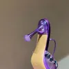 Sandali Aquazzura Fasciatura Scarpe eleganti Fibbia decorativa Punta in PVC Designer di lusso da donna 9,5 cm Abito da sera con tacco alto in pizzo con intarsi di cristallo