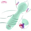 Beauty Items 2-in-1 Zauberstab-Vibrator für Frauen, 10 Geschwindigkeiten, Saugvibration, Klitoris-Stimulation, Massagegerät, erotisches, sexy Spielzeug für Erwachsene