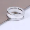 Ny keramisk ringdesigner design unisex lyxig high end mode ring titan stål legering guld pläterad hantverk chanta mas valentins dag smycken gåvor