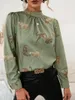 Women's Blouses herfstmode vrouwen los chiffon blouse luipaard print lange mouwproef shirt tops met lange mouwen