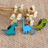 Brooches 5 Pcs /set Fashion Cartoon Dinosaur Enamel Brooch Mini Cute Animal Pins Clothes Hat Decoration Jewelry For Men Women