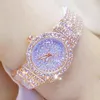 Bs Bee-Fashion Orologio con diamanti Marchio di lusso Quadrante piccolo Chiusura in acciaio inossidabile oro rosa Bayan Kol Saati346Y