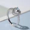 Bagues de Grappe Inbeaut Argent 925 Forever Love Pass Test de Diamant 1 Ct Excellente Coupe D Couleur Coeur Bague Moissanite Femmes Mariage Classique