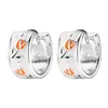 Hoop Earrings 925 Sterling Silver Tulip Circle Ear Buckle Contracted Classic Flower Earring For Women Wedding Party