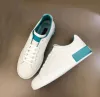 مع أحذية مصممة مربع الشهيرة العلامة التجارية -Portofino Sneakers Shoes White Black Nappa Leather Calfskin Skatkoard Walking Man Women Comfort C