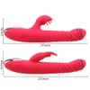 Articoli di bellezza OLO Riscaldamento Dildo Vibratore Stimolatore del clitoride Telescopico Coniglio G-spot Massaggio Rotazione Perline Orgasmo Leccare Giocattoli sexy