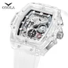 CWP Onola Transparent Plastic Square Watch Men 2021 Women Luxury Chronograph Wristwatch Fashion Casual Sport Unique Quartz272j