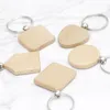 Artesanato promocional Party Favor Favor de lembrança Plain Diy Blank Wood Pingente Chain Keychain com Key Ring4319487