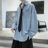 Men's Casual Shirts Korean Fashion Male Long Sleeve Tops Spring Autumn 2022 Mens Harajuku Oversized Shirt Button Up Blouses L11