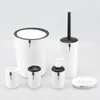 Bath Accessory Set 6 Piece Bathroom Solid Color Toilet Brush Toothbrush Holder Gargle Cup Soap Lotion Dispenser Storage