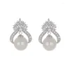 Stud Earrings 2022 Female S925 Pure Silver Needle Pearl Heart Flower Crown High Quality Set ZIRCON Lovely Lady