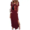 Party Dresses 2022Summer Women's Dress Africa Black Woman Vacker Long Casual Loose Pocket Short Sleeve Maxi Drop Ship