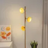 Floor Lamps American Pumpkin Led For Living Room Vintage Bedroom Bedside Lamp Study Standing Lights Home Deco