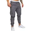 Męskie spodnie mężczyźni cienki moda swobodny jogger streetwear ładunki męskie multi-kupki spodni fitness siłowni dresowe mens305n