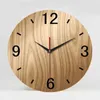 Horloges murales horloge mode personnalité créative bois décoration de la maison fois Quartz Morden Design nature morte bref silencieux