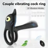 Produkty kosmetyczne męskie penis pierścień kutas wibrator 10 trybów pilot kontroli Zakiecanie stymulator pochwy masażer peni rękaw seksowne zabawki dla pary