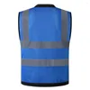 Motorkleding Hi Vis Reflecterend Veiligheidsvest Jas Kleding Werk Multi Zakken Werkkleding Vest Voor Mannen Vrouwen