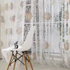 Vorhang aus Tüll, Voile, Fensterbehandlungen, Vorhänge, geometrische Blumen, modern, durchsichtig, für Wohnzimmer, Schlafzimmer, Küche