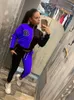 Plus la taille 3XL Sweatsuits Femmes Automne Hiver Survêtements À Manches Longues B Vestes Pantalons Deux Pièces Ensemble Assorti Patchwork Tenues Casual Sportswear Vêtements 9088