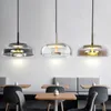 Pendant Lamps Kobuc Italy Moder Design Bowl Shape Clear/Smoke Gray/Amber Glass Light 7W Bar Dining Room Cable Hanging Fixture