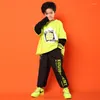 Abbigliamento da palcoscenico Bambini Hip Hop Costume da ballo jazz Abito da strada verde Ragazzi Abiti larghi coreani Abbigliamento moderno per ragazze