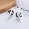 Stud Earrings Wholesale S925 Pure Silver Street Hip Hop Trendsetter Fashion Cross Design Personalized Creative Jewelry For Women