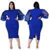 Etniska kläder 5xl 4xl plus size afrikanska klänningar för kvinnor 2022 Africa klädklänning tryck dashiki damer office lady big 3xl