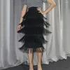 Saias Saias Mulheres Fringe Bodycon Lápis preto Taxel High Caist Bainha esticada Midi Lengies Slim Elegant Saias Faldas