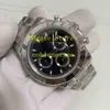 Real Po Men's Eta 7750 Movement Chronograph Watch Classic Men 40mm 116520 Black Dial Automatic Chrono Sapphire Glass Brace2223