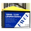 Helt ny 12V 24V 100AH ​​200AH LIFEPO4 Batteripaket Inbyggt BMS litiumjärnfosfatbatteri för solenergisystemets båtgolf