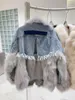 Frauen Pelz Ins Natürliche Parka Patchwork frauen Winter Jacken 2022 Echt Mantel Denim Jacke Mit Weiblichen Oberbekleidung